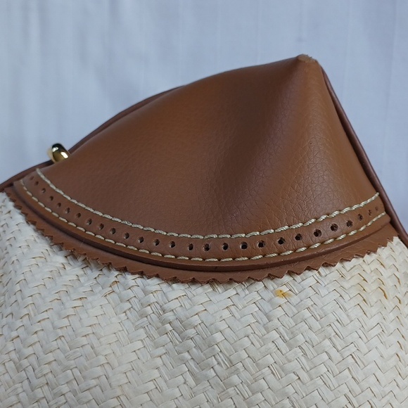 Chaps Rafia & Faux Leather Shoulder Bag - Picture 10 of 16